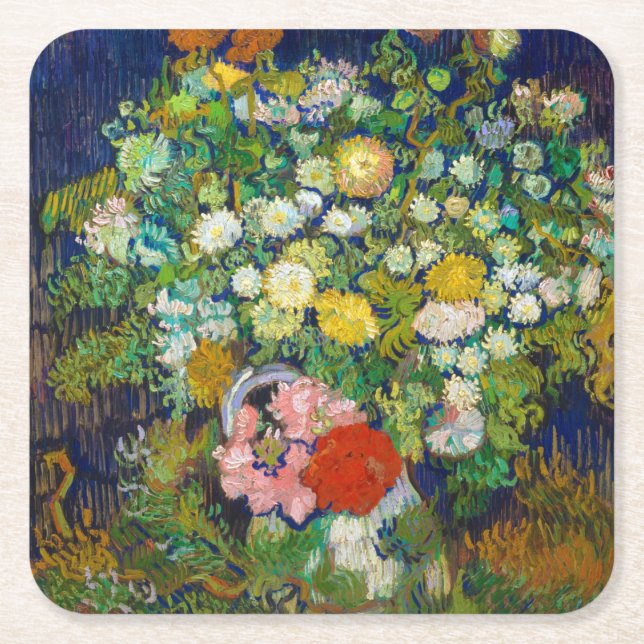 Dessous De Verre Carré Bouquet de fleurs dans un Vase, Van Gogh (Devant)