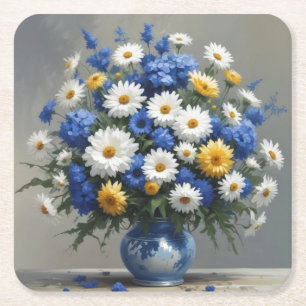 Dessous De Verre Carré Bouquet de fleurs Elégante aquarelle
