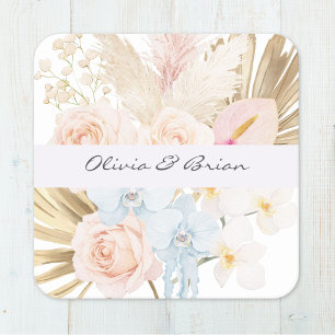 Dessous De Verre Carré Bouquet de fleurs tropicales jolies personnalisé F