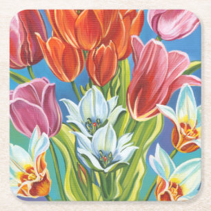 Dessous De Verre Carré Bouquet en frontière III