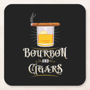 Dessous De Verre Carré Bourbon Et Cigares