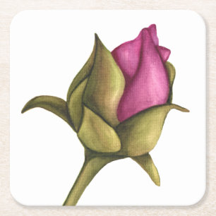 Dessous De Verre Carré bourgeon de pivoine