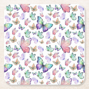 Dessous De Verre Carré Bouteilles d'aquarelle Motif sans couture