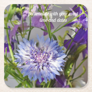 Dessous De Verre Carré Bouton Bachelor Bleu
