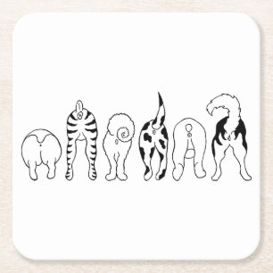 Dessous De Verre Carré Boutons de chien