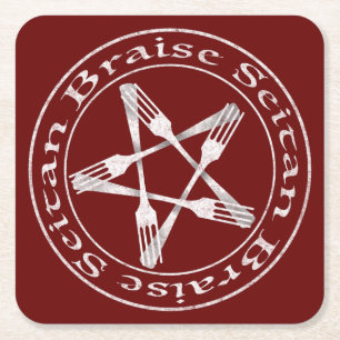 Dessous De Verre Carré Braise Seitan Vegan Pentagram (light version)
