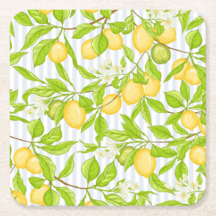 Dessous De Verre Carré Branche de citronnier : Motif sans fil