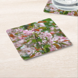 Dessous De Verre Carré Branche délicate avec fleurs pommier