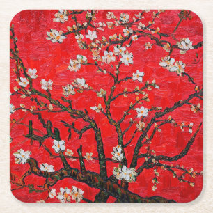 Dessous De Verre Carré Branches d'Amandiers en Blossom, Van Gogh