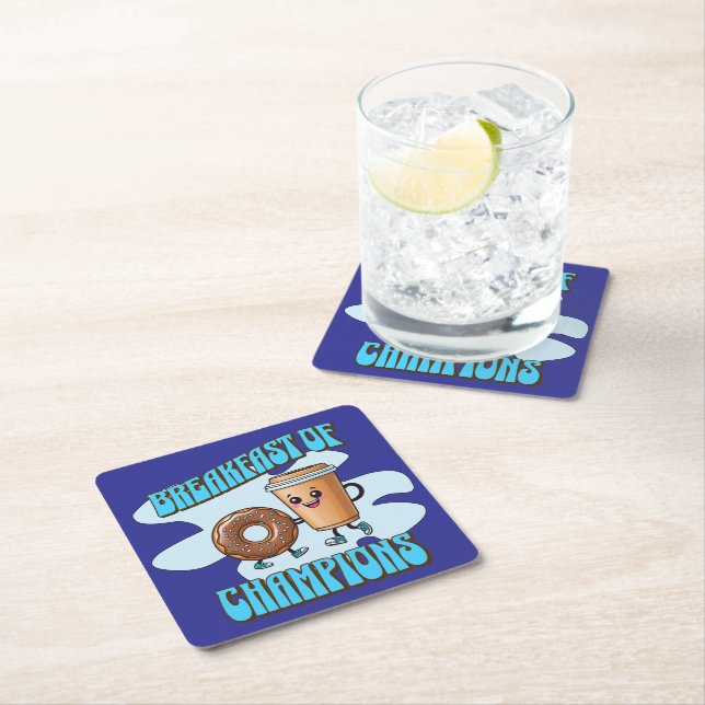 Dessous De Verre Carré Breakfast of Champions (En situation)
