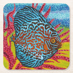 Dessous De Verre Carré Brillant poisson tropical II