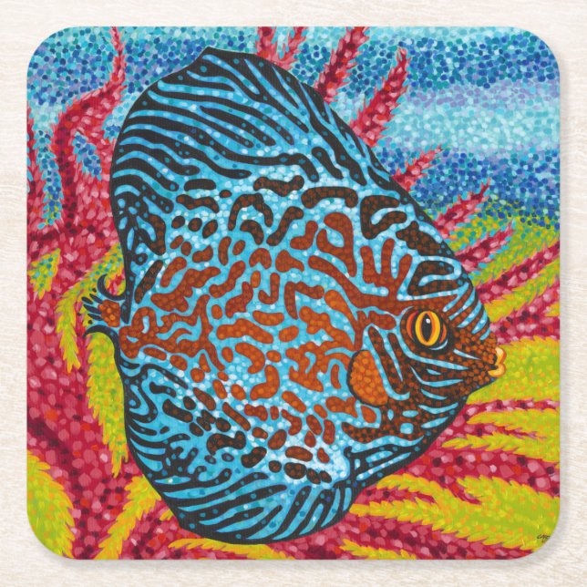 Dessous De Verre Carré Brillant poisson tropical II (Devant)