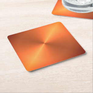 Dessous De Verre Carré Brillant rouille orange