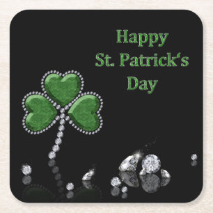Dessous De Verre Carré Brilliant Happy St. Patrick's Day Diamonds