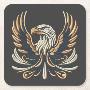 Dessous De Verre Carré Broderie d'aigle Majestic