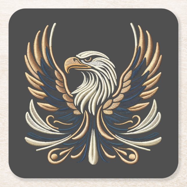 Dessous De Verre Carré Broderie d'aigle Majestic (Devant)