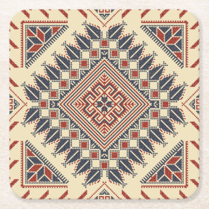 Dessous De Verre Carré Broderie palestinienne traditionnelle