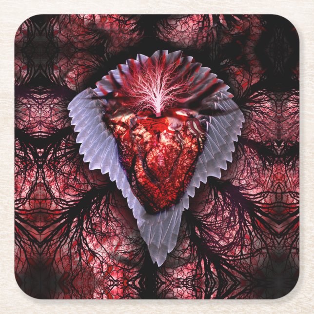 Dessous De Verre Carré Brûler le coeur (Devant)