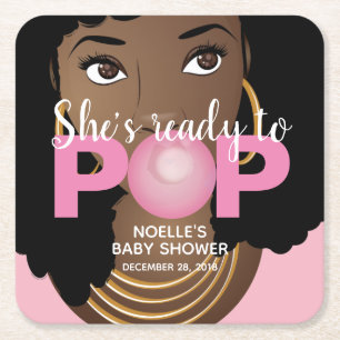 Dessous De Verre Carré Bubblegum rose Elle est prête à la pop