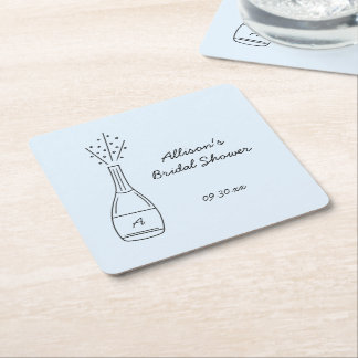 Dessous De Verre Carré Bubbly Popping Champagne Bottle Bridal Shower