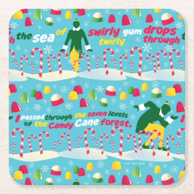 Dessous De Verre Carré Buddy le Motif Elf Candy (Devant)