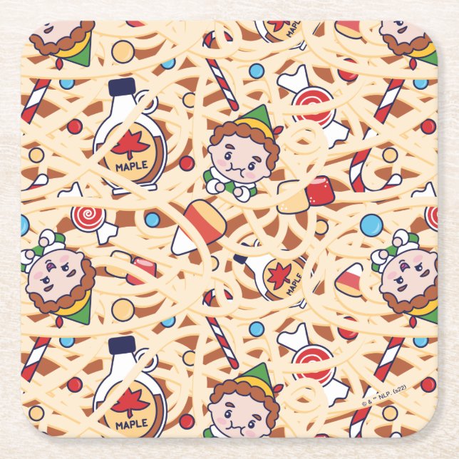 Dessous De Verre Carré Buddy l'Elfe | Motif de Noël (Devant)