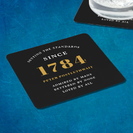 Dessous De Verre Carré Budget Anniversaire Invitation Black Gold Chaque a