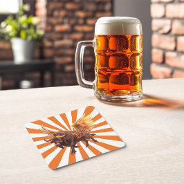 Dessous De Verre Carré Buffalo Ailes Avec Orange Starburst