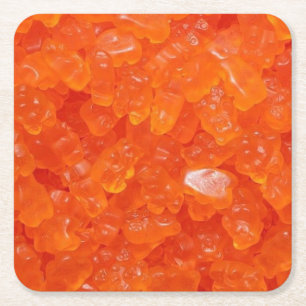 Dessous De Verre Carré Buffet de bonbons orange