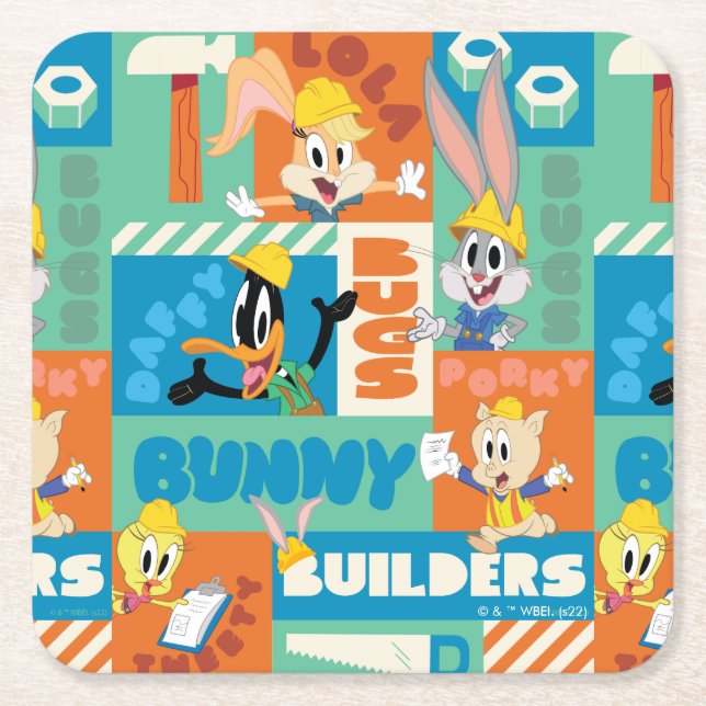 Dessous De Verre Carré BUGS BUNNY BUILDERS™| Character Grid Pattern (Devant)