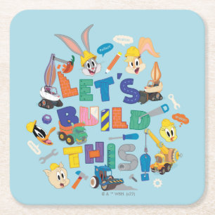Dessous De Verre Carré BUGS BUNNY BUILDERS™ Collage "Construisons Cela"