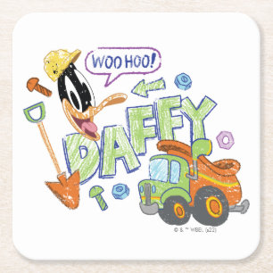 Dessous De Verre Carré BUGS BUNNY BUILDERS™ DAFFY DUCK™ Dessin