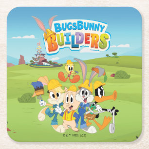 Dessous De Verre Carré BUGS BUNNY BUILDERS™ Le groupe Looney Builders