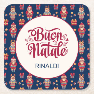 Dessous De Verre Carré Buon Natale Personnalisé