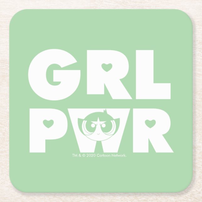 Dessous De Verre Carré Buttercup : Girl power (Devant)