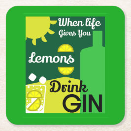 Dessous De Verre Carré Buveurs de Gin | Amour du Gin | Décoration Maison 