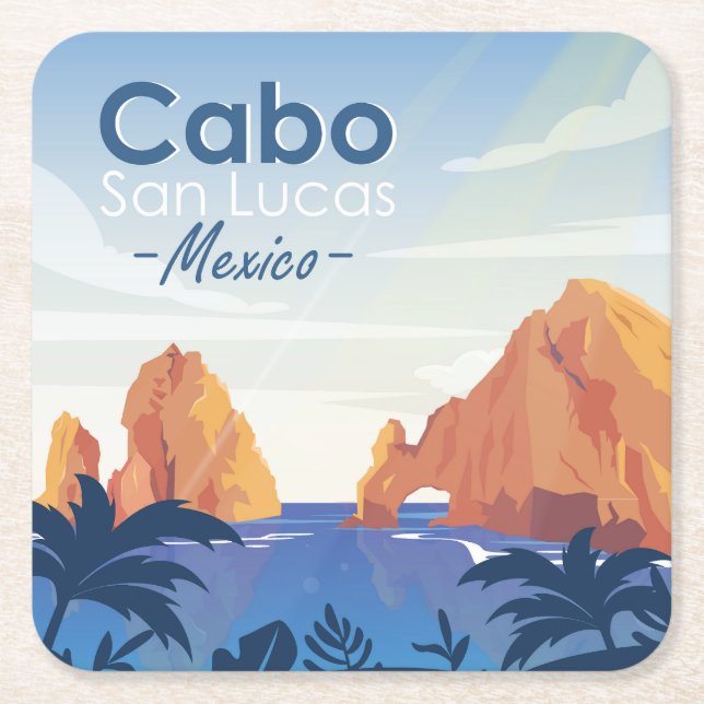 Dessous De Verre Carré Cabo San Lucas Mexique (Devant)