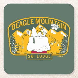 Dessous De Verre Carré cacahuètes   Beagle Mountain Ski Lodge