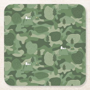 Dessous De Verre Carré cacahuètes   Camouflage Snoopy & Woodstock