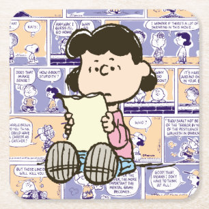 Dessous De Verre Carré cacahuètes   Lucy Comic Motif