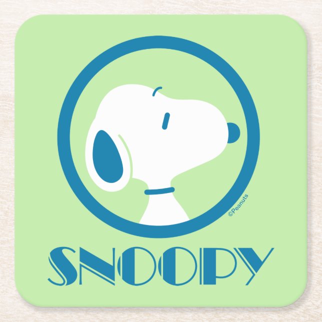 Dessous De Verre Carré cacahuètes | Snoopy Blue Deco Dreams (Devant)