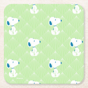 Dessous De Verre Carré cacahuètes   Snoopy Green Deco Dreams Motif