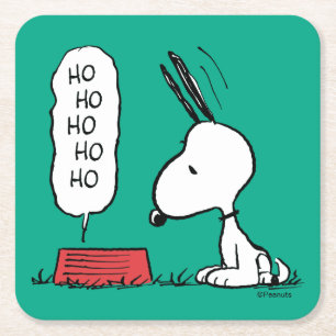 Dessous De Verre Carré cacahuètes   Snoopy Ho Ho Ho Plat alimentaire