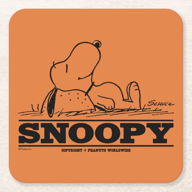 Dessous De Verre Carré cacahuètes | Snoopy Reest Break (Devant)