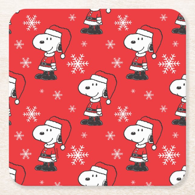 Dessous De Verre Carré cacahuètes | Snoopy Santa Claus (Devant)