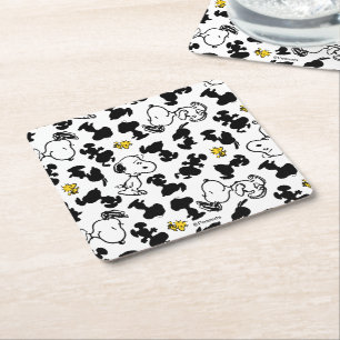 Dessous De Verre Carré cacahuètes   Snoopy & Woodstock Shadow Motif