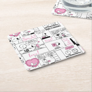 Dessous De Verre Carré cacahuètes   Valentine Heart Love Motif