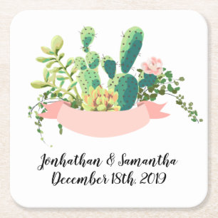 Dessous De Verre Carré Cactus Bohême Cactus Succulents Dessert