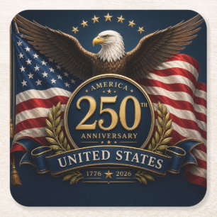 Dessous De Verre Carré Cadeau commémoratif patriotique 250e anniversaire 