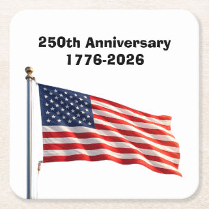 Dessous De Verre Carré Cadeau commémoratif patriotique pour le 250e anniv